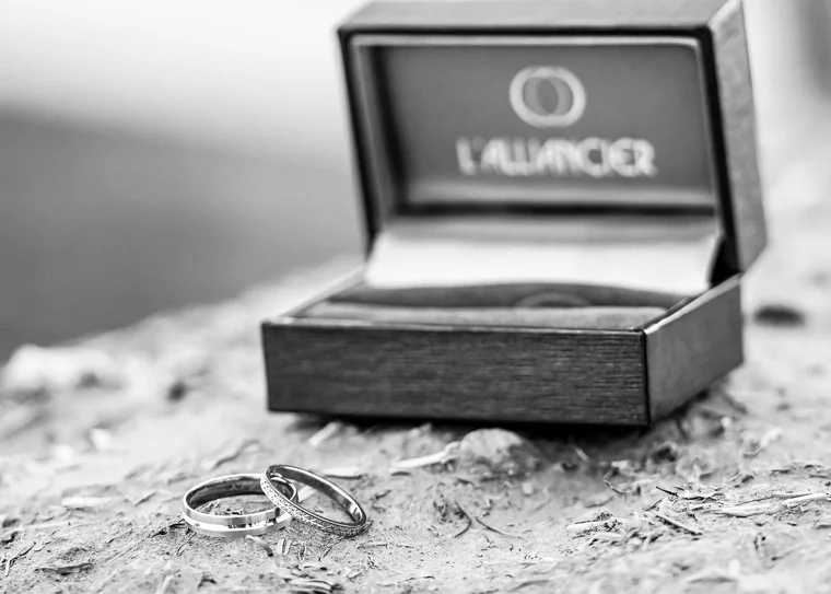 Wedding rings in a presentation box